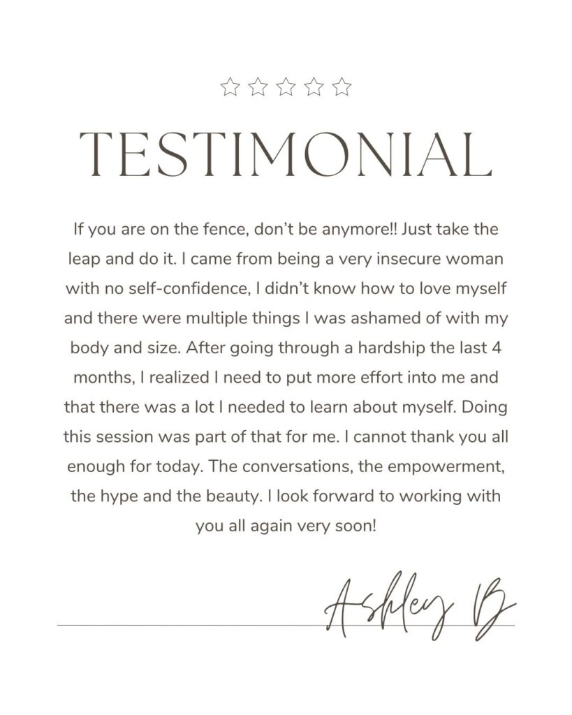 Boudoir Photography session by Love Exposed Boudoir in St. Louis, showcasing confidence and self love. Overcoming fear. Client Testimonial